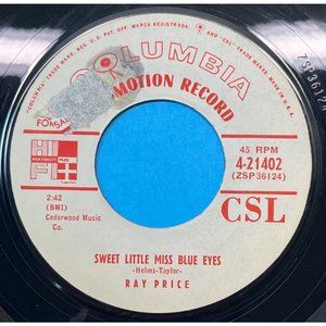 Ray Price Sweet Little Miss Blue Eyes / Let Me Talk to You 45 Country Promo